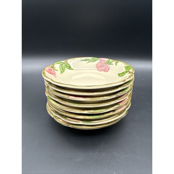 Vintage Franciscan Desert Rose 5” Berry Fruit Dessert Bowl Set Of 8 Pink EUC - Picture 11 of 14